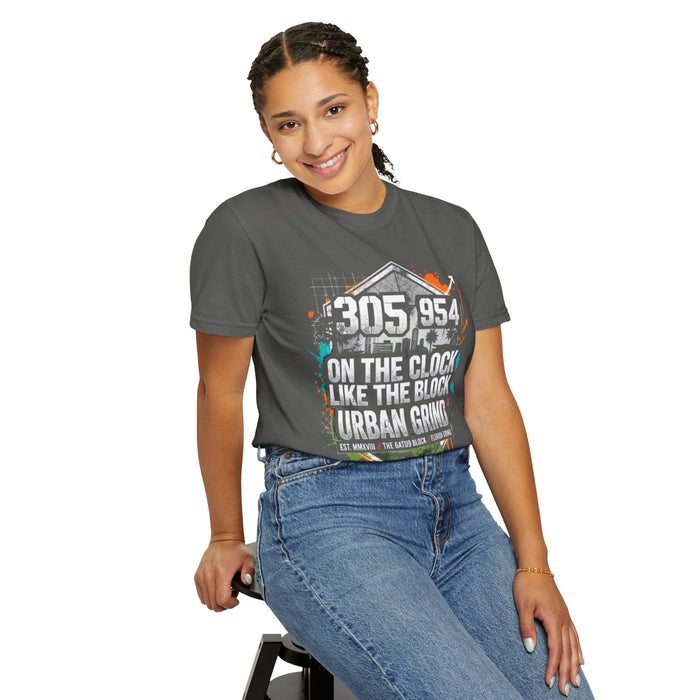 Urban Grind 305/954 T‑Shirt — 'On the Clock Like the Block' Streetwear Tee