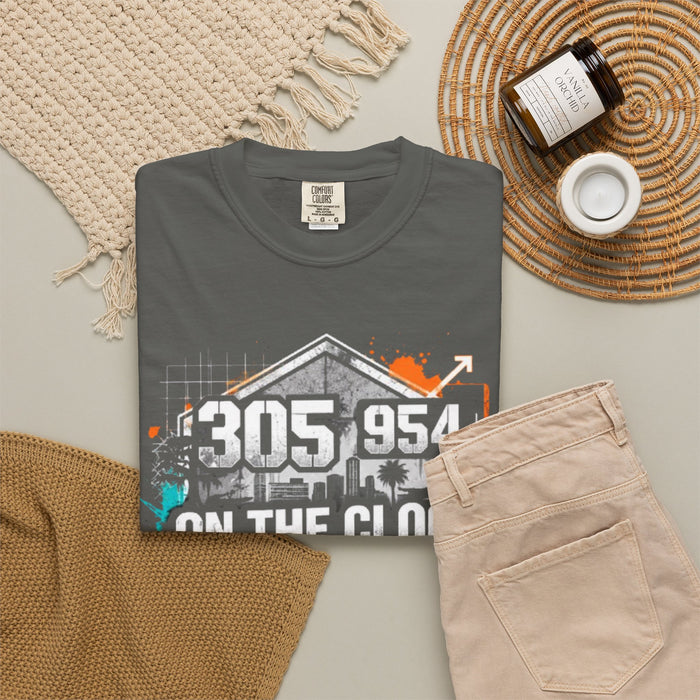 Urban Grind 305/954 T‑Shirt — 'On the Clock Like the Block' Streetwear Tee