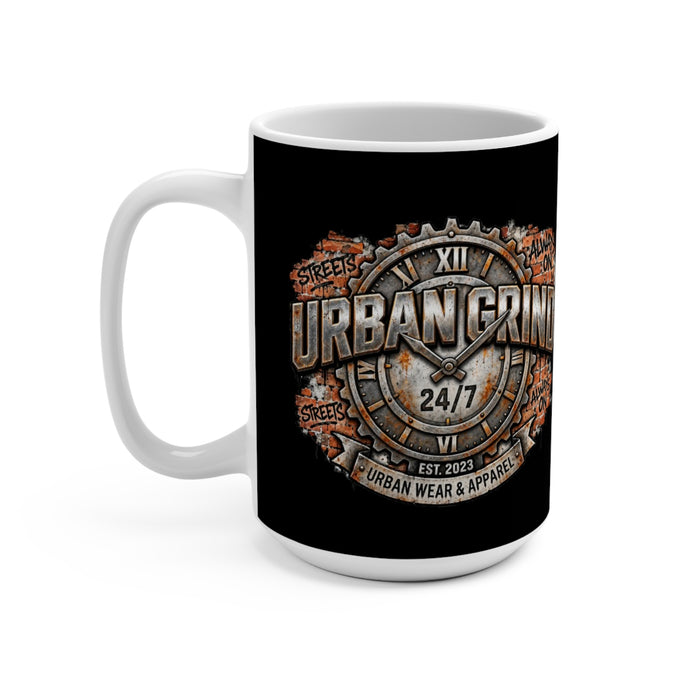 Urban Grind 24/7 Coffee Mug — Industrial Streetwear Graphic 15oz