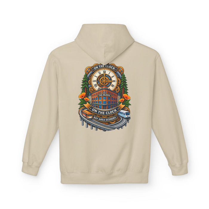 On the Clock Hoodie — Retro Clockhouse Workwear Pullover