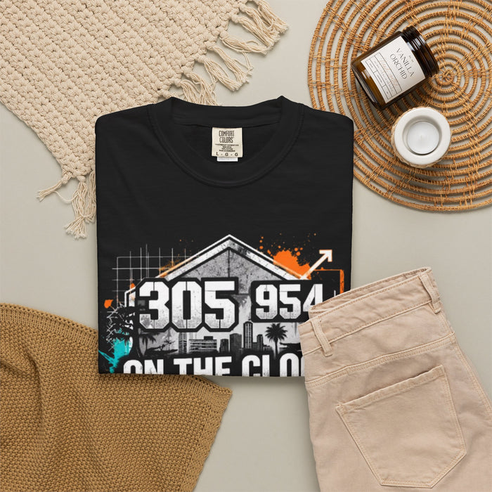 Urban Grind 305/954 T‑Shirt — 'On the Clock Like the Block' Streetwear Tee