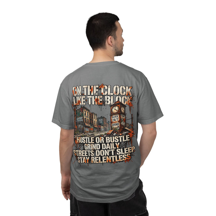 On the Clock Like the Block Hustle T-Shirt — Urban Street Grind Graphic Tee