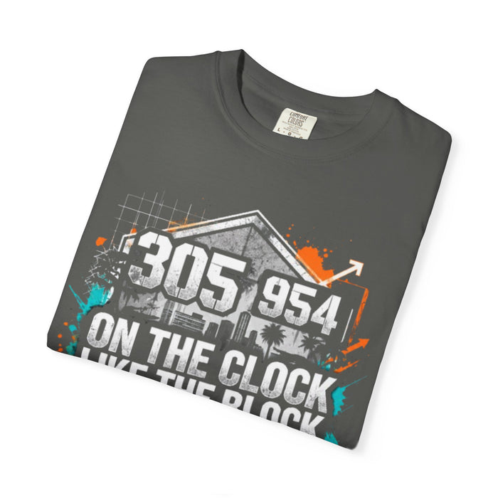 Urban Grind 305/954 T‑Shirt — 'On the Clock Like the Block' Streetwear Tee