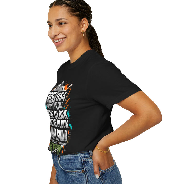 Urban Grind 305/954 T‑Shirt — 'On the Clock Like the Block' Streetwear Tee