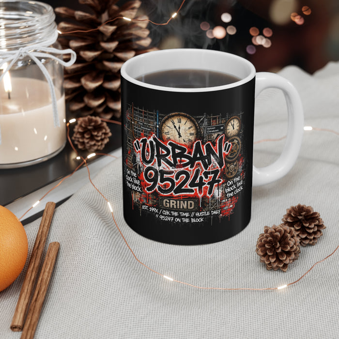 Urban 95247 Grind Mug — Street Art Clock Graphic 11oz