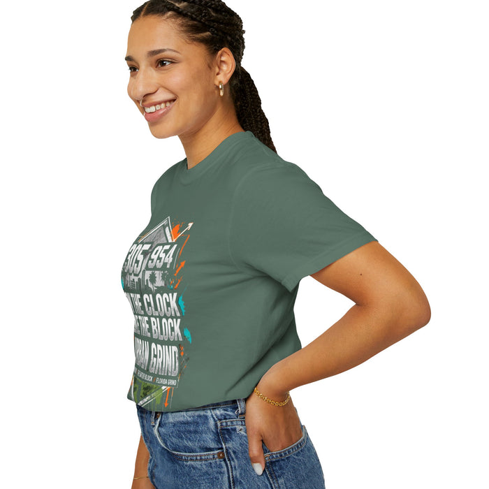 Urban Grind 305/954 T‑Shirt — 'On the Clock Like the Block' Streetwear Tee