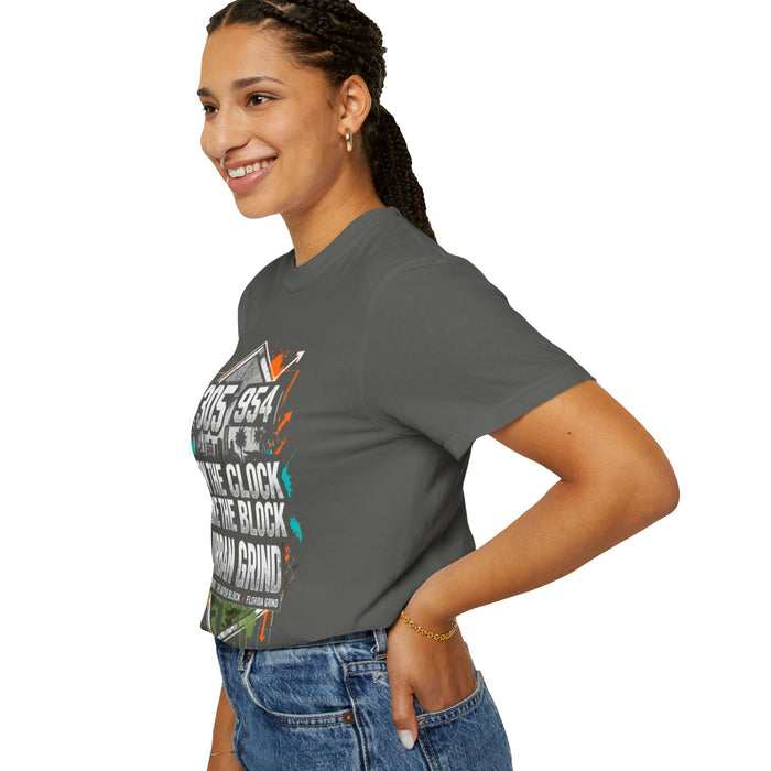 Urban Grind 305/954 T‑Shirt — 'On the Clock Like the Block' Streetwear Tee