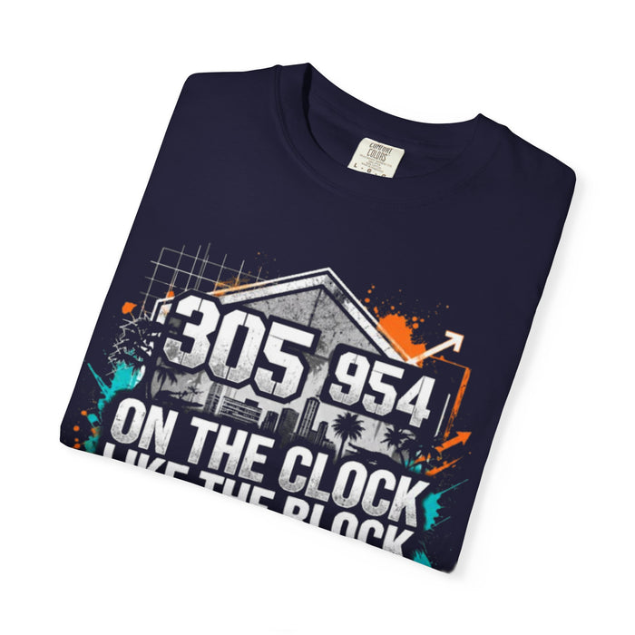 Urban Grind 305/954 T‑Shirt — 'On the Clock Like the Block' Streetwear Tee
