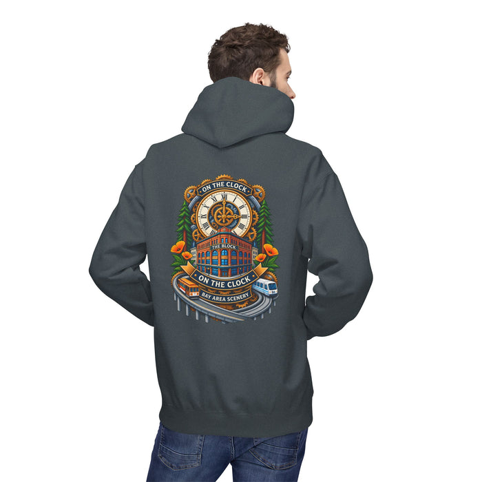 On the Clock Hoodie — Retro Clockhouse Workwear Pullover