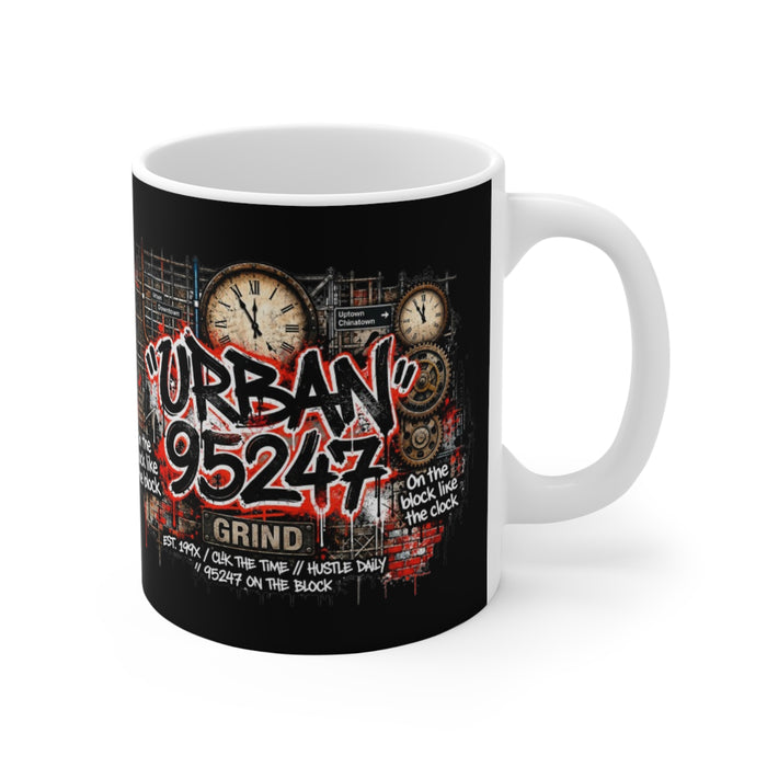 Urban 95247 Grind Mug — Street Art Clock Graphic 11oz