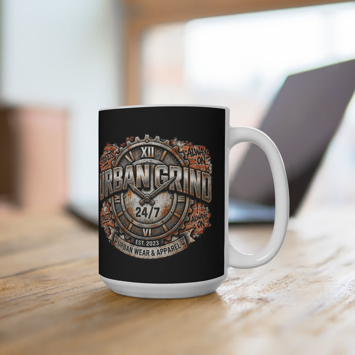 Urban Grind 24/7 Coffee Mug — Industrial Streetwear Graphic 15oz