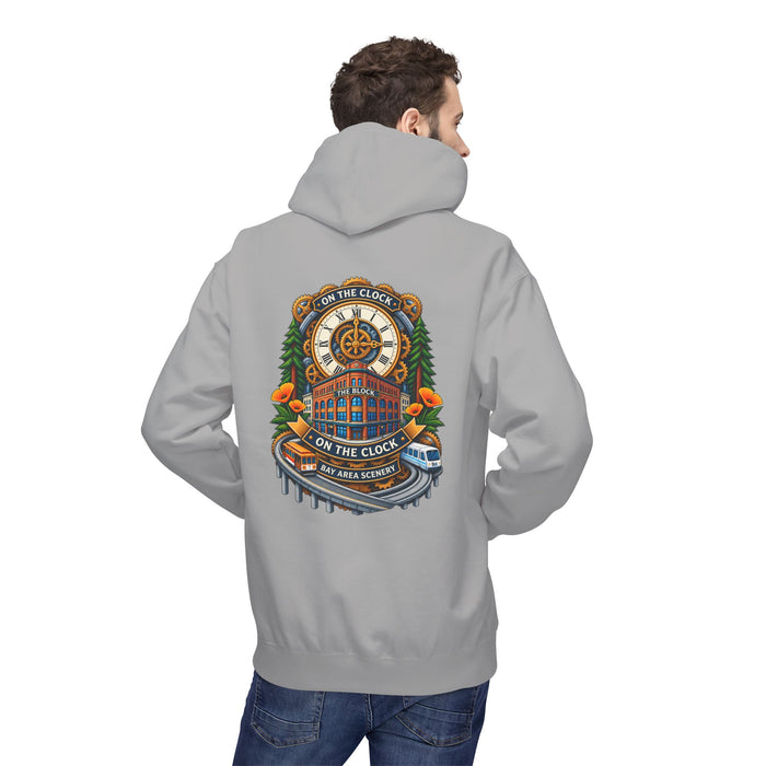 On the Clock Hoodie — Retro Clockhouse Workwear Pullover