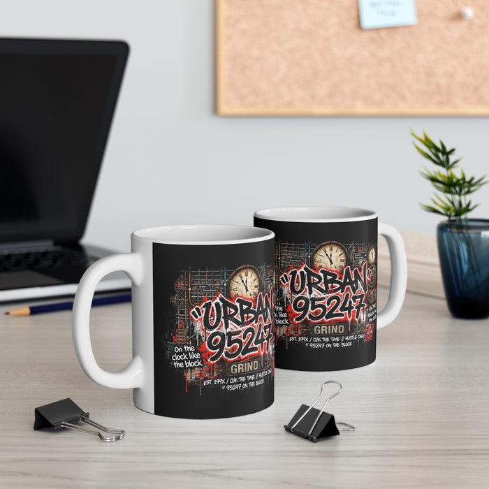 Urban 95247 Grind Mug — Street Art Clock Graphic 11oz