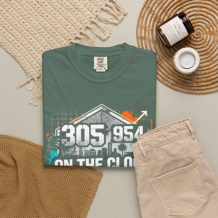 Urban Grind 305/954 T‑Shirt — 'On the Clock Like the Block' Streetwear Tee