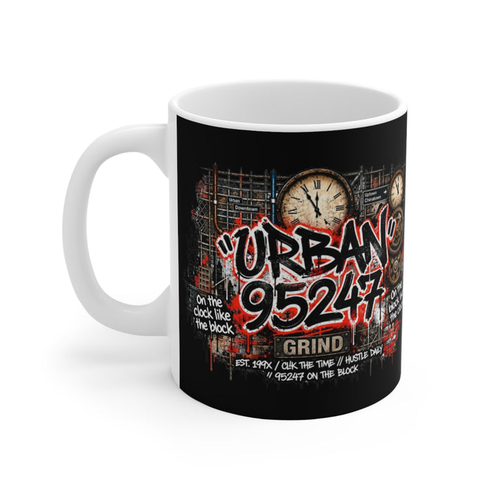 Urban 95247 Grind Mug — Street Art Clock Graphic 11oz