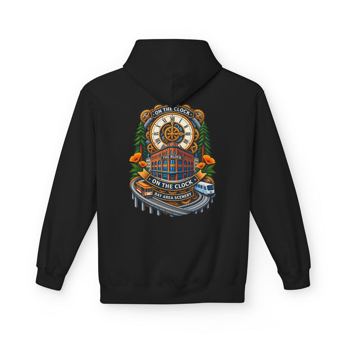 On the Clock Hoodie — Retro Clockhouse Workwear Pullover