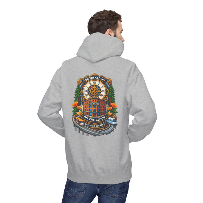 On the Clock Hoodie — Retro Clockhouse Workwear Pullover