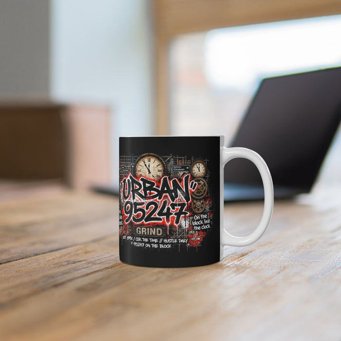 Urban 95247 Grind Mug — Street Art Clock Graphic 11oz