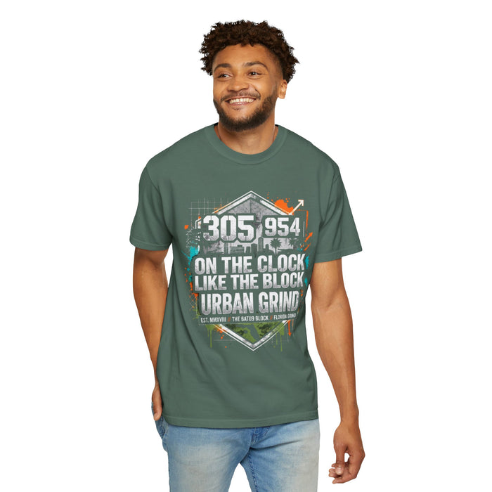 Urban Grind 305/954 T‑Shirt — 'On the Clock Like the Block' Streetwear Tee