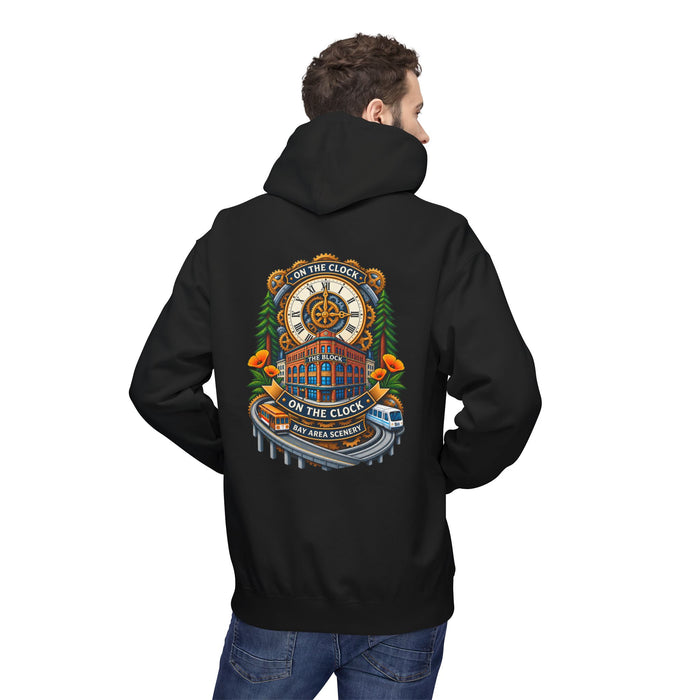 On the Clock Hoodie — Retro Clockhouse Workwear Pullover