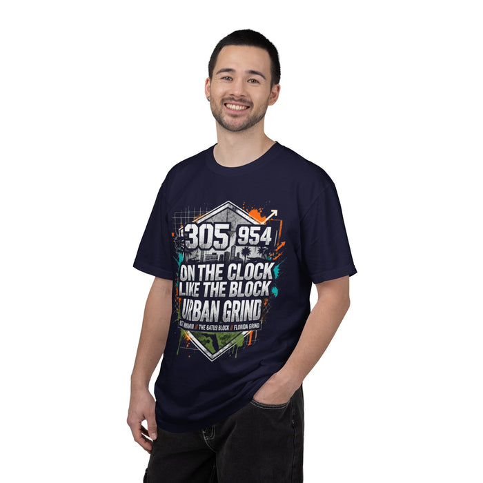Urban Grind 305/954 T‑Shirt — 'On the Clock Like the Block' Streetwear Tee