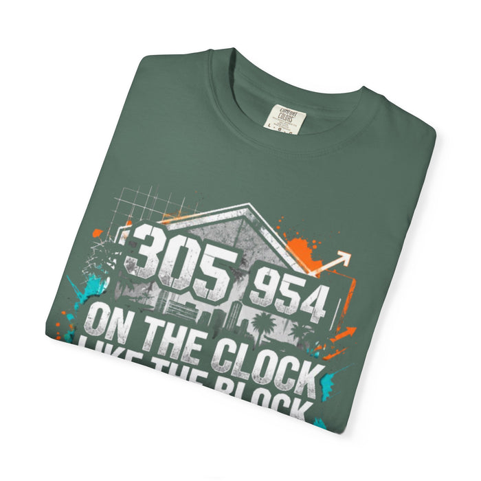Urban Grind 305/954 T‑Shirt — 'On the Clock Like the Block' Streetwear Tee